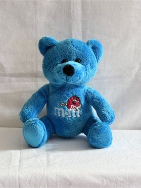 M&M'S Blue Plush Bear with Embroidered Red M&M Logo